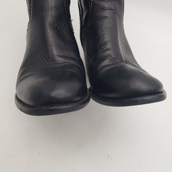 Black Leather Boots Heels Made in Italy Womens size 38 or US 7.5 - Picture 5 of 14